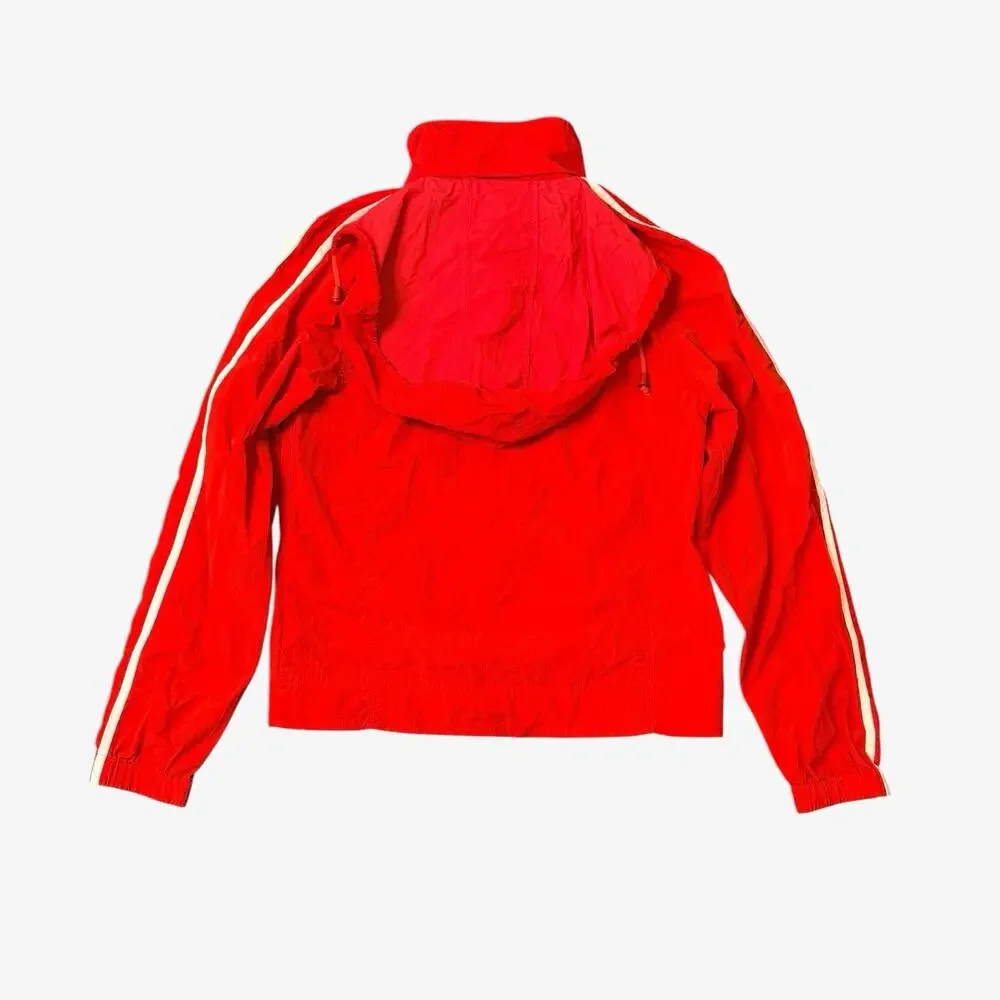 Reebok Classic Red Full Zip Classic Windbreaker With Crest And Hood Mens Small